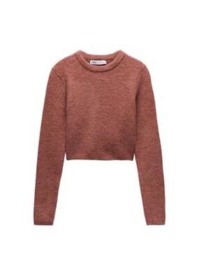 Zara Rust Knit Drawstring Joggers - Women